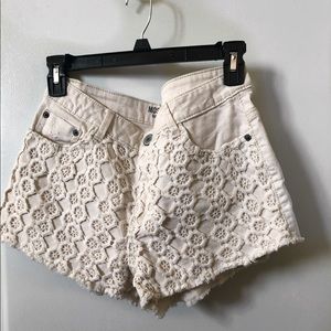 High Rise Cream Shorts